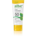 Alba Botancia sunscreen SPF50 89ml is a sheer mineral lotion which gives broad spectrum protection. The lotion is fragrance free and leaves no whitecast on the skin. The non greasy lotion also contains moisturising ingredients. Cruelty free Leaping bunny approved.